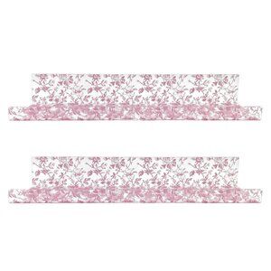 OneDesign Home Pink Toile Acrylic Floating Wall Shelves, Set of 2
